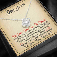 Thumbnail for Grandmother Necklace, Dear Nana �Hug� Love Knot Necklace Gift From Granddaughter Grandson