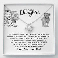 Thumbnail for Daughter Necklace, To Our Daughter �These Old Lions� Love Knot Necklace Gift From Dad