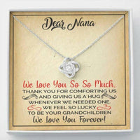 Thumbnail for Grandmother Necklace, Dear Nana �Hug� Love Knot Necklace Gift From Granddaughter Grandson