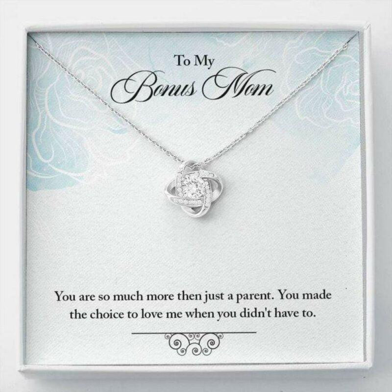 Stepmom Necklace, To My Bonus Mom �Choice-So� Love Knot Necklace Gift