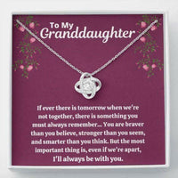 Thumbnail for Granddaughter Necklace, To My Granddaughter �Stronger Than You Seem � Purple� Love Knot Necklace Gift