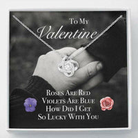 Thumbnail for Girlfriend Necklace, Wife Necklace, To My Love Roses Love Knot Necklace Gift