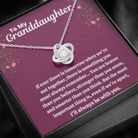Thumbnail for Granddaughter Necklace, To My Granddaughter �Stronger Than You Seem � Purple� Love Knot Necklace Gift