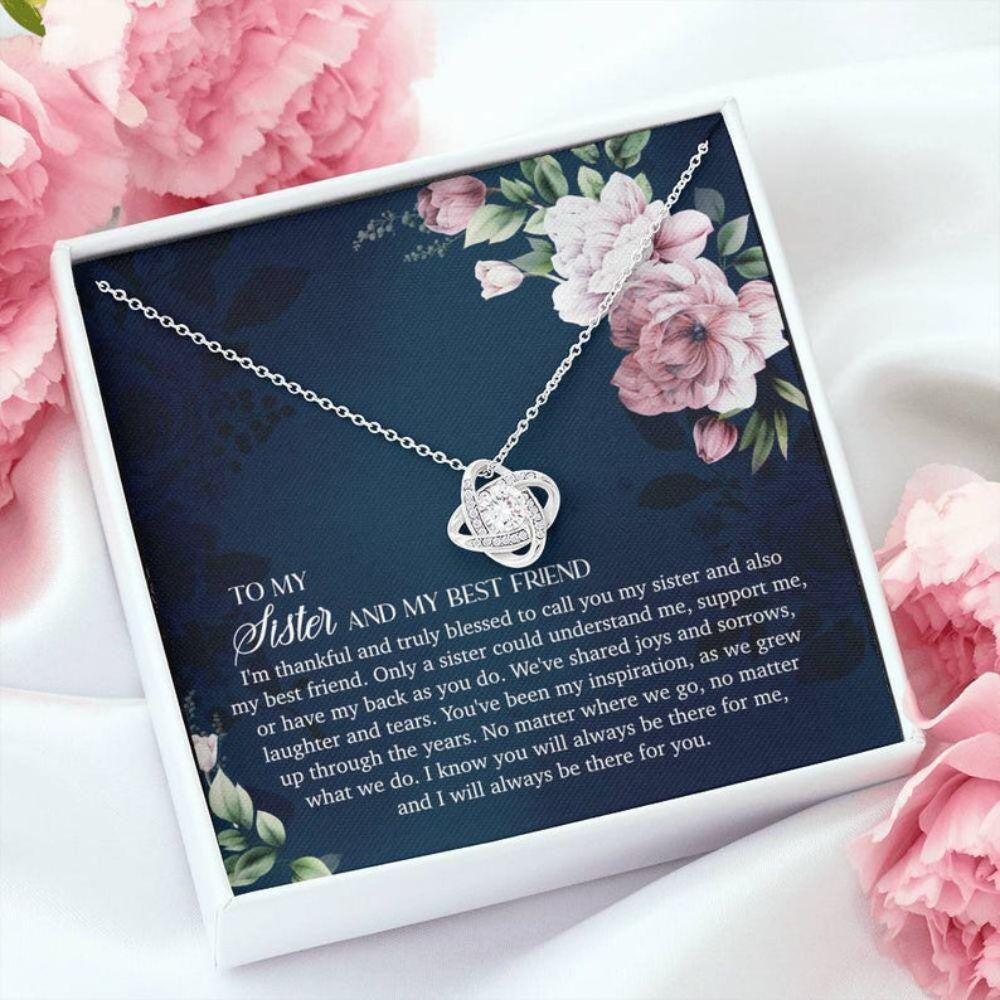 Sister Necklace, Necklace Gift For Sister � From Sister, Birthday Gift For Sister, Long Distance Gift For Sister
