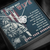 Thumbnail for Wife Necklace, To My Best Army Wife Necklace, Gift For Soldier Wife, Military Wife