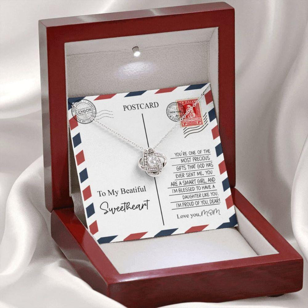Daughter Necklace, Necklace Gift For Daughter, Postcard For Daughter, Letter To Daughter From Mom