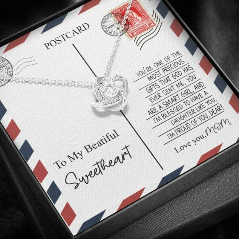 Daughter Necklace, Necklace Gift For Daughter, Postcard For Daughter, Letter To Daughter From Mom