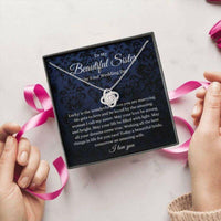 Thumbnail for Sister Necklace, To My Beautiful Sister On Your Wedding Day Necklace, Gift For Bride From Sister