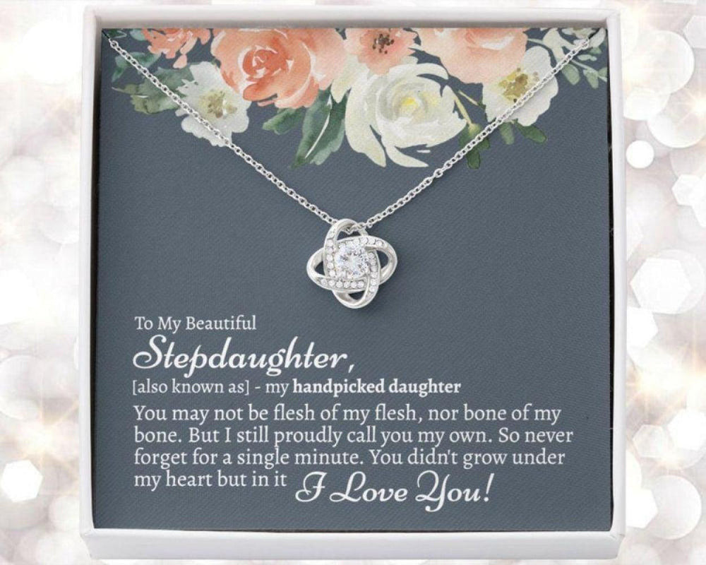 Daughter Necklace, Stepdaughter Necklace, Gift For Bonus Daughter At Wedding, Handpicked Daughter