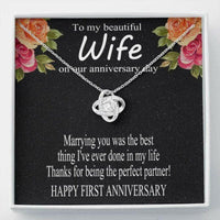 Thumbnail for Wife Necklace, 1 Year Anniversary Gifts, 1st Wedding Anniversary Necklace Gift For Wife