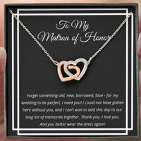 Thumbnail for Friend Necklace, Matron Of Honor Necklace Gift From Bride, Bridesmaid ,Matron Of Honor Thanks826194