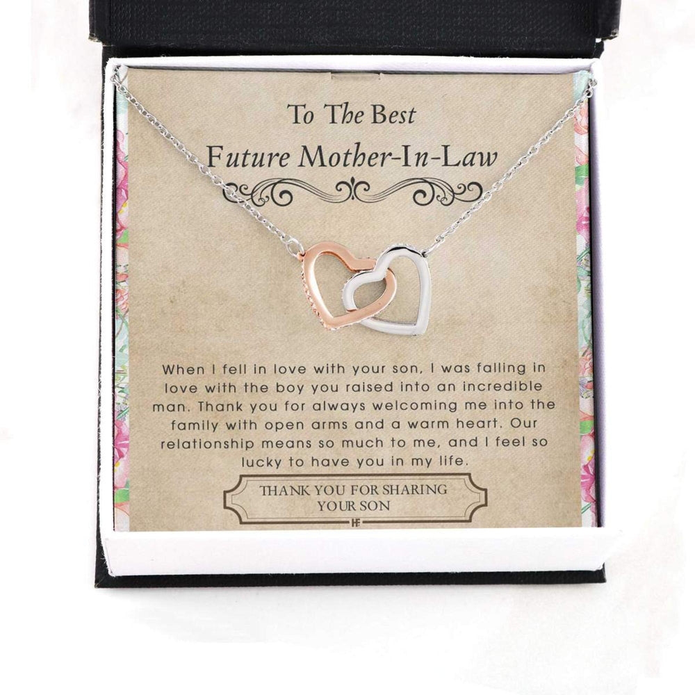 Mother-in-law Necklace, Future Mother In Law Necklace: Gift For Mother�s Day From Future Daughter,  Interlocking Hearts Necklaces