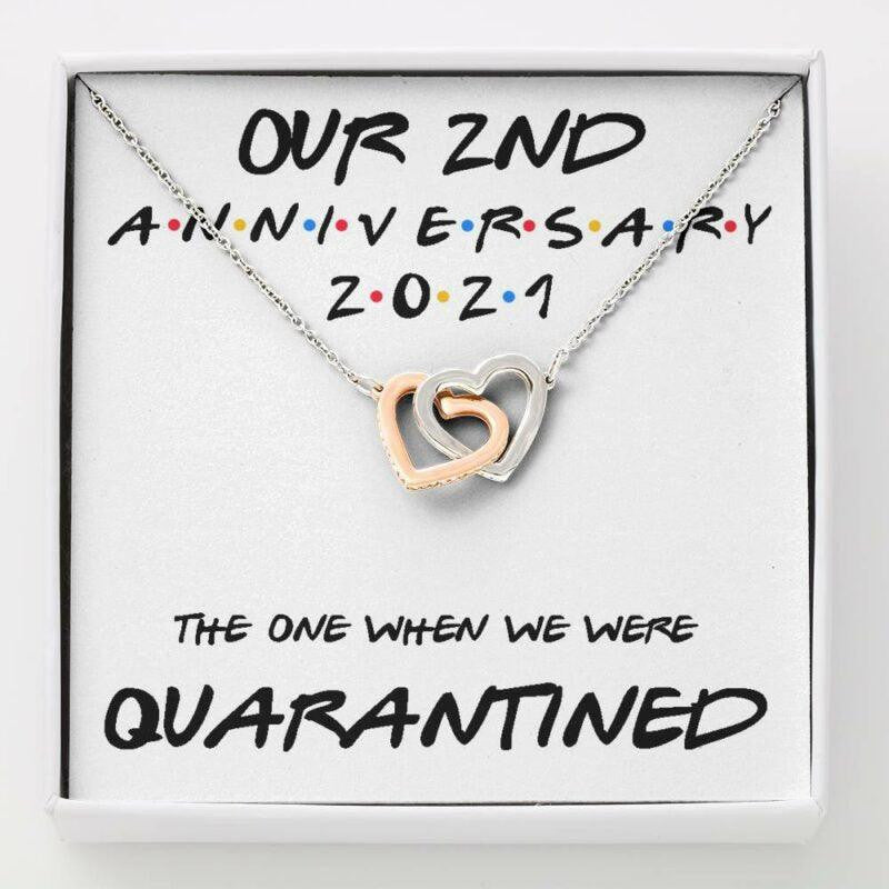 Wife Necklace, 2nd Anniversary Necklace Gift For Wife � Our 2nd Annivesary 2021 Quarantined