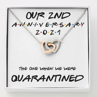 Thumbnail for Wife Necklace, 2nd Anniversary Necklace Gift For Wife � Our 2nd Annivesary 2021 Quarantined