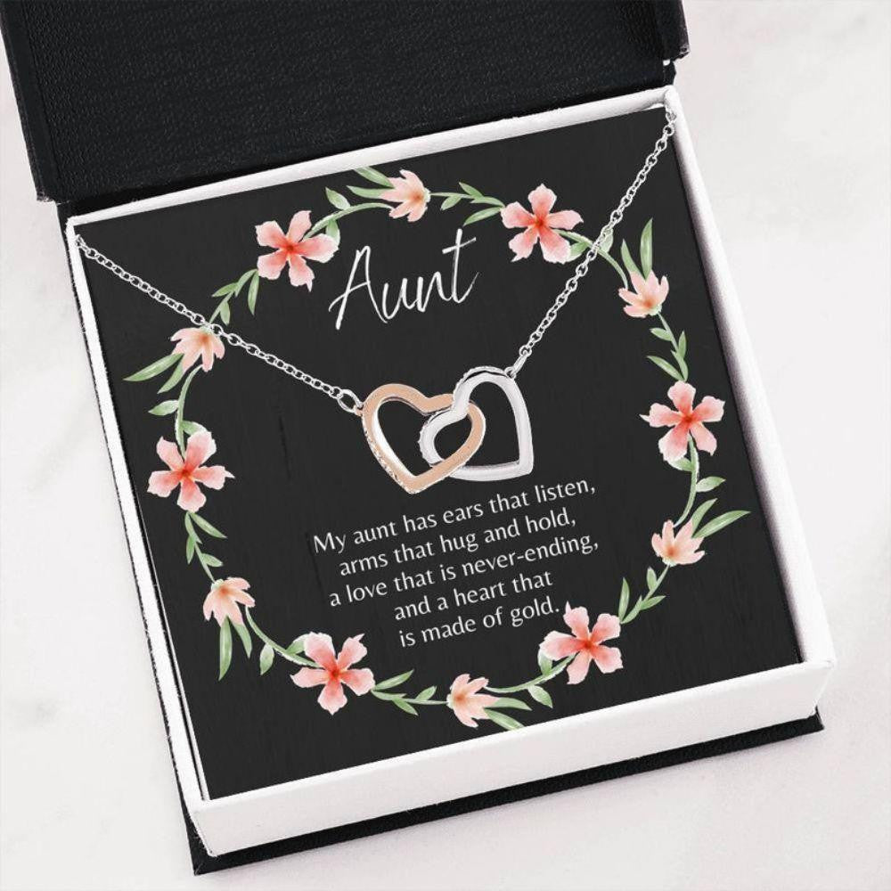 Aunt Necklace, Heartfelt Auntie Gift � Necklace For Aunt � Auntie Christmas � Boxed Card Necklace � Best Aunt