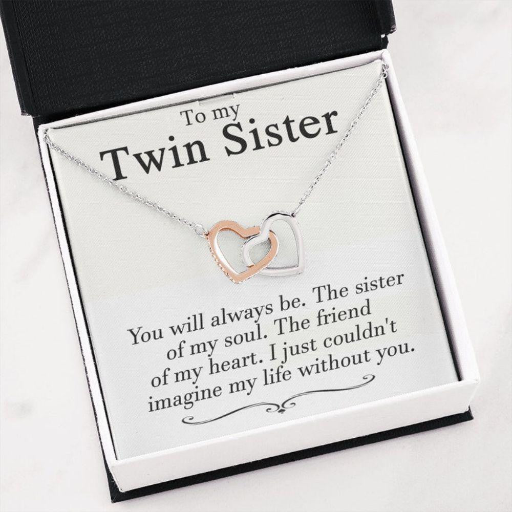 Sister Necklace, Valentine�s Day Gifts For Twins Necklace, Gift For Sister, Birthday Necklace Gift For Twin Sister, Best Friend Gift, Twin Sister Gift