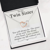 Thumbnail for Sister Necklace, Valentine�s Day Gifts For Twins Necklace, Gift For Sister, Birthday Necklace Gift For Twin Sister, Best Friend Gift, Twin Sister Gift