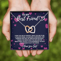 Thumbnail for Friend Necklace, Sister Necklace, To My Best Friend BFF Soul Sister Interlocking Heart Necklace Gift