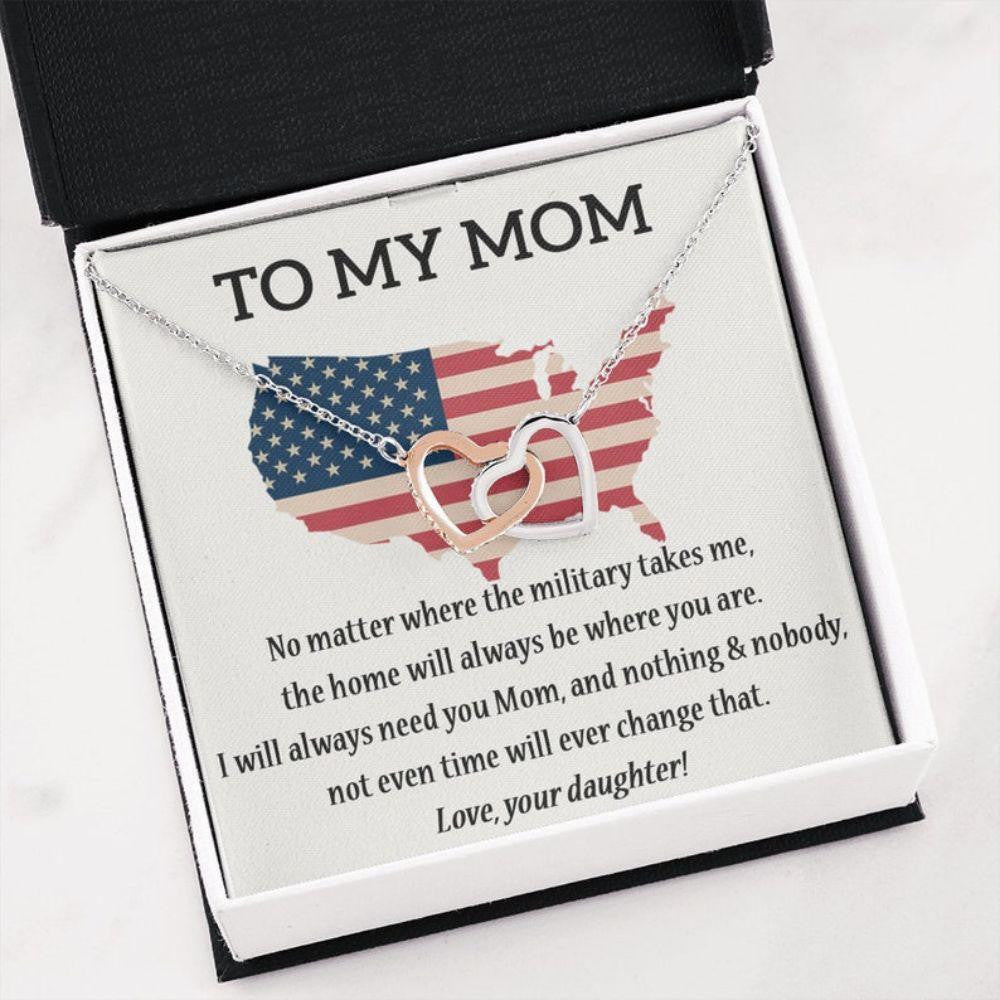 Mom Necklace, Mom Birthday Necklace Gift, July 4th Patriotic For Mom, Independence Day Gift For Mom, Gift From Daughter/Son