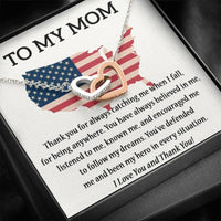 Thumbnail for Mom Necklace, Mom Birthday Necklace Gift, July 4th Patriotic For Mom, Independence Day Gift For Mom, Gift From Daughter/Son