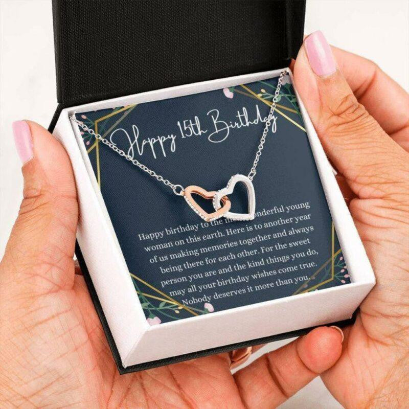 15th Birthday Gift for Teen Girl | Happy Sweet 15 Gift Necklace Standard Box