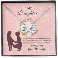Thumbnail for Daughter Necklace, Mom Necklace, Mother Daughter Necklace, To Daughter, Always Brave Strong Smart Love