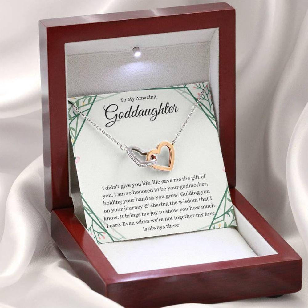 Goddaughter Necklace Gifts From Godmother, Baptism Gift, First Communion Necklace Gift For Girls