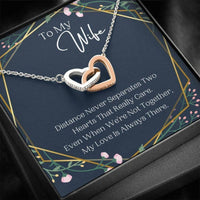Thumbnail for Wife Necklace, Distance Never Separates, Birthday Gift For Wife, Anniversary Gift, To My Wife Necklace