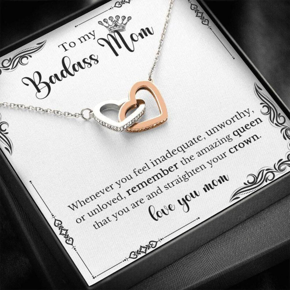 Mom Necklace, To My Badass Mom Necklace, Gift For Mom Birthday Christmas
