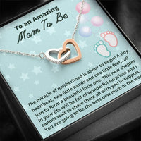 Thumbnail for Mom Necklace, Mom To Be Necklace Gift, Gift Two Hearts Necklace For Expecting Moms, Mom To Be, New Mom Gift, Pregnancy Gift