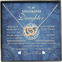 Thumbnail for Daughter Necklace, Mother Daughter Necklace, Shield Maiden Viking Believe Achive Promise Love