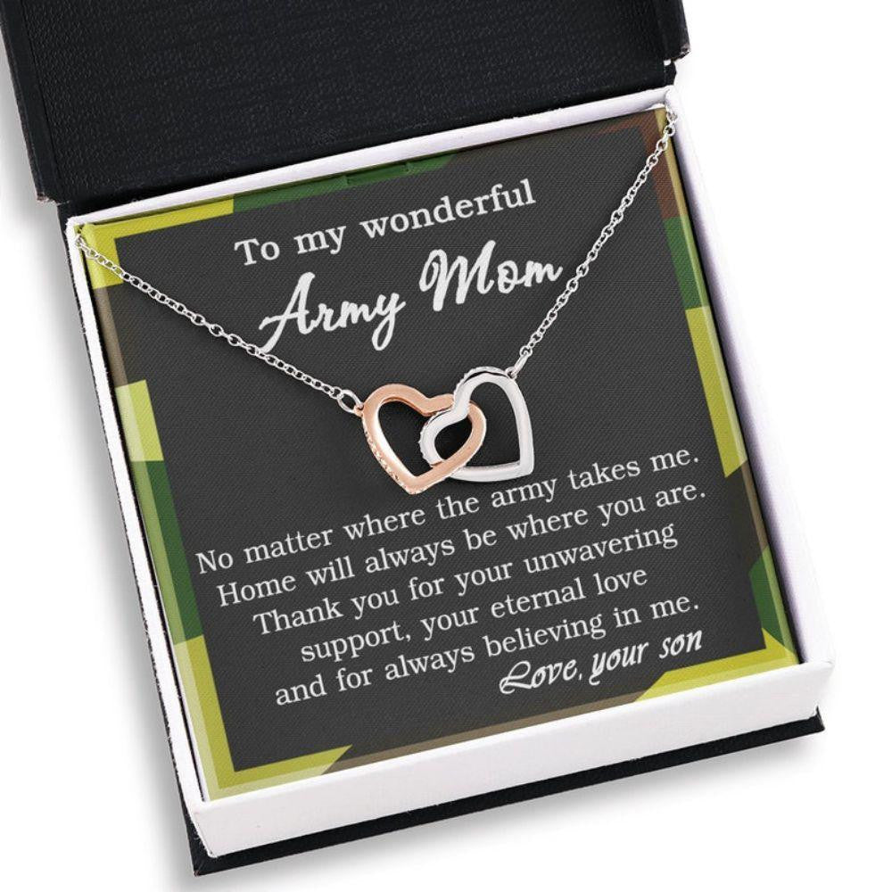 Mom Necklace, To My Wonderful Army Mom Gift, Military Mom Gift, Deployment Gift, Army Mom Necklace, Military Gift For Mom From Son