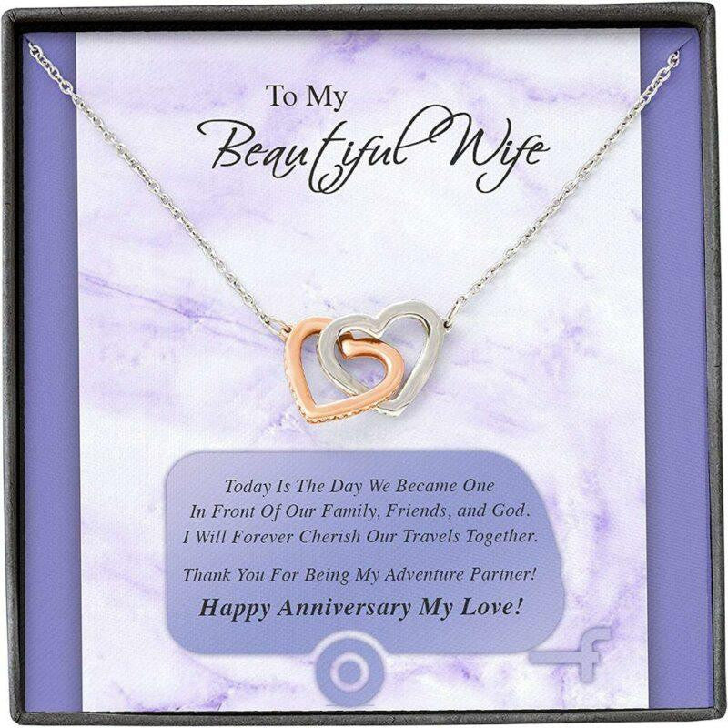 Wife Necklace Gift For Her From Husband, Love Wedding Marry Forever Cherish Together