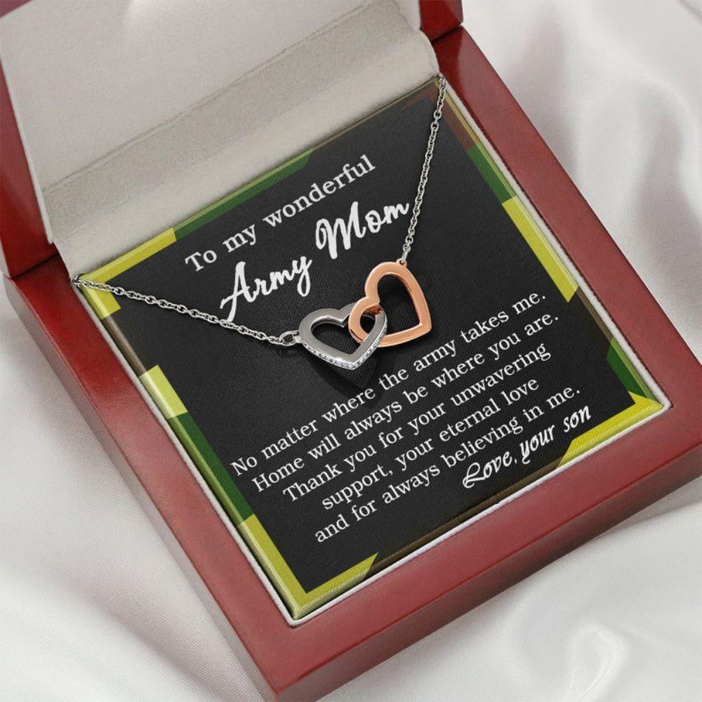 Mom Necklace, To My Wonderful Army Mom Gift, Military Mom Gift, Deployment Gift, Army Mom Necklace, Military Gift For Mom From Son