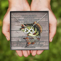Thumbnail for Wife Necklace, Amazing Wife Necklace Gift For Her From Husband, Get Away Fish Love Forever Always