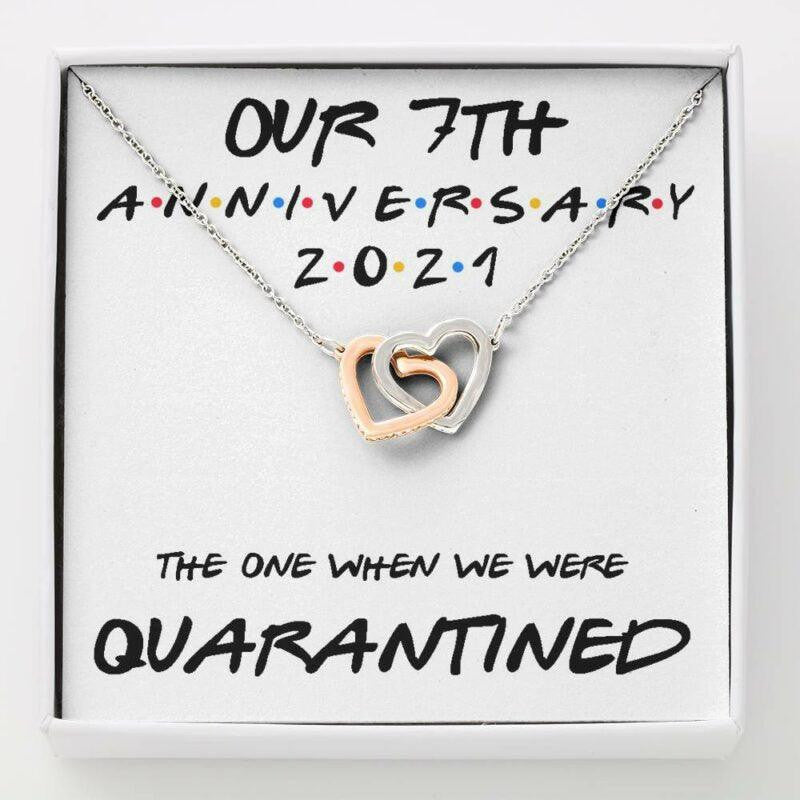 Wife Necklace, 7th Anniversary Necklace Gift For Wife � Our 7th Annivesary 2021 Quarantined