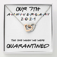 Thumbnail for Wife Necklace, 7th Anniversary Necklace Gift For Wife � Our 7th Annivesary 2021 Quarantined