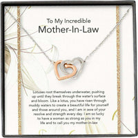 Thumbnail for Mom Necklace, Mother-in-law Necklace, Mother In Law Son Necklace, Presents For Mom Gifts, Lotus Incredible