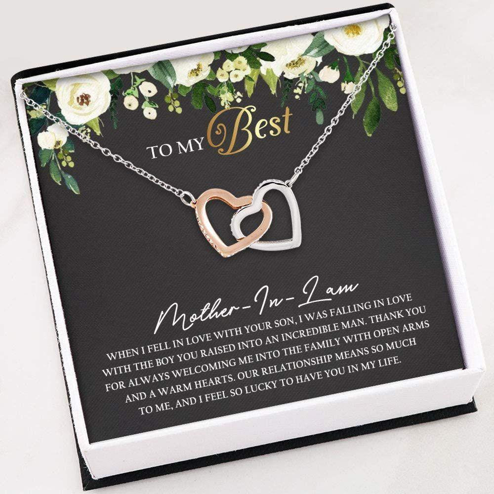 Mother-in-law Necklace, To The Best Mother-in-Law Necklace � Necklace With Gift Box For Birthday Christmas