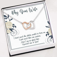 Thumbnail for Wife Necklace � My Dear Wife Valentines Day � Interlocking Heats Necklace With Gift Box