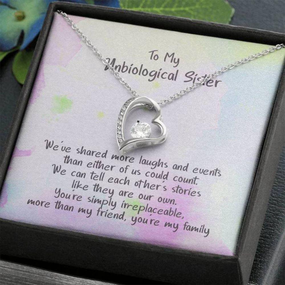 Sister Necklace, My Unbiological Sister, You�re My Famiy, CZ Necklace
