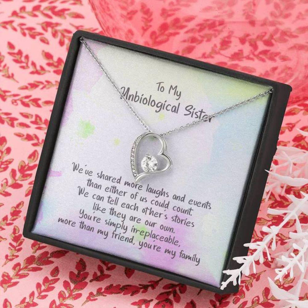 Sister Necklace, My Unbiological Sister, You�re My Famiy, CZ Necklace