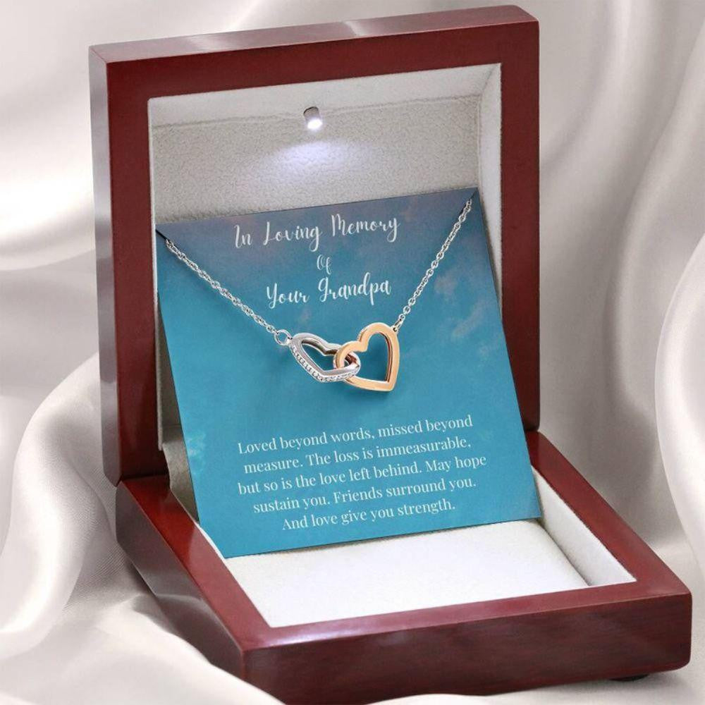 In Loving Memory Of Your Grandpa Necklace, Memorial Gifts For Loss Of A Grandfather Gift Necklace