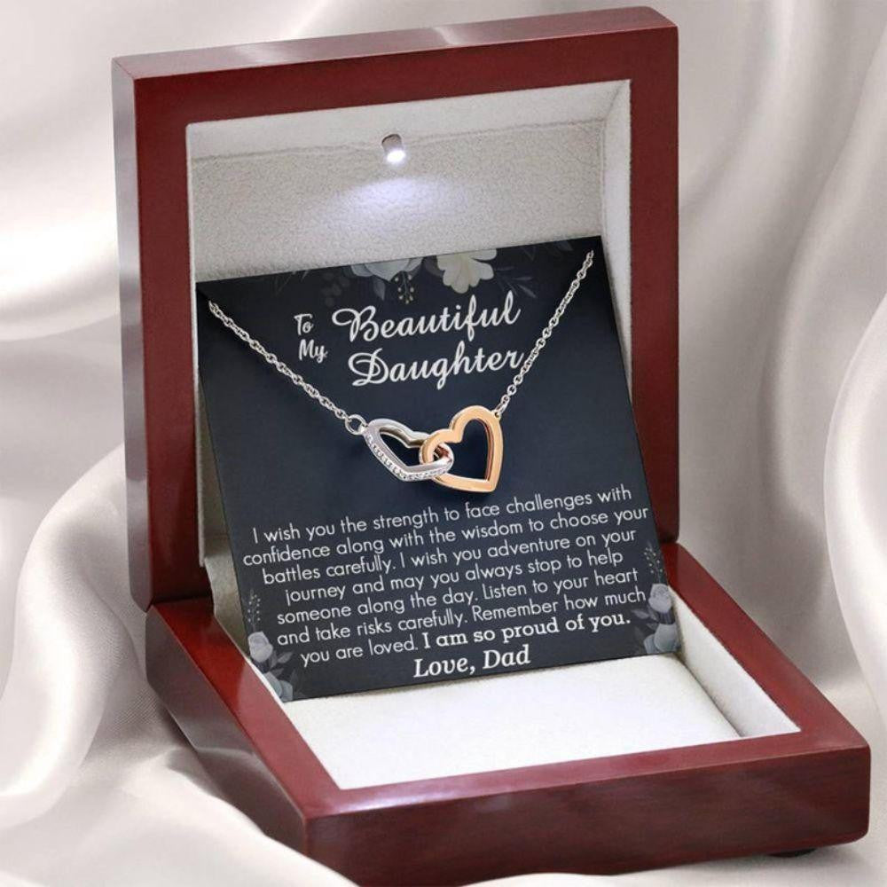 Daughter Necklace, To My Daughter Necklace From Dad, Father To Daughter Gift, Birthday Gift For Daughter