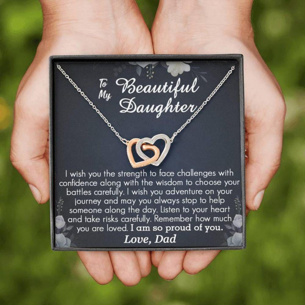 Daughter Necklace, To My Daughter Necklace From Dad, Father To Daughter Gift, Birthday Gift For Daughter
