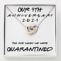 Thumbnail for Wife Necklace, 4th Anniversary Necklace Gift For Wife � Our 4th Annivesary 2021 Quarantined
