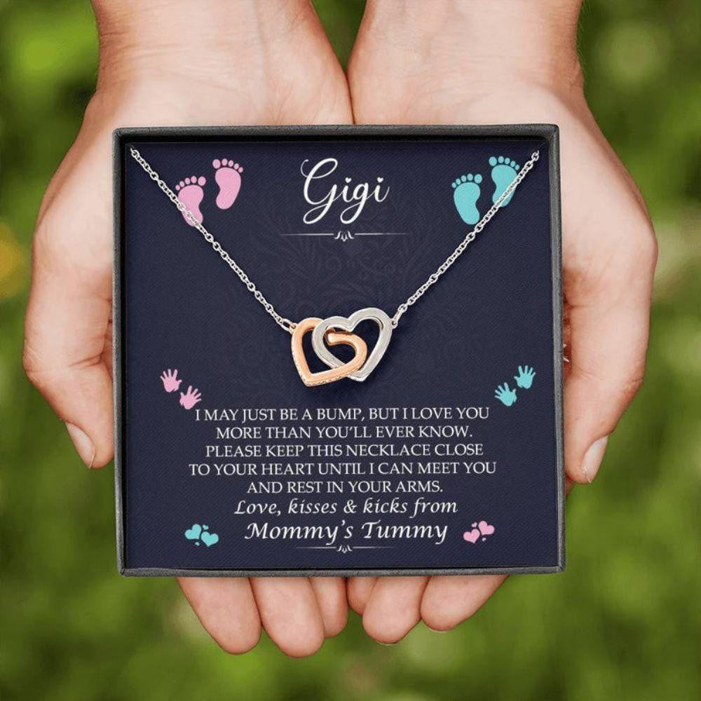 Grandmother Necklace, Gigi To Be Necklace From Mommy�s Tummy � Grandmother Announcement Gift