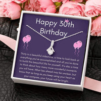 Thumbnail for Wife Necklace, Happy 30th Birthday Thirty Is A Beautiful Milestone Necklace Gift For Wife Daughter Sister