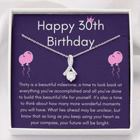 Thumbnail for Wife Necklace, Happy 30th Birthday Thirty Is A Beautiful Milestone Necklace Gift For Wife Daughter Sister