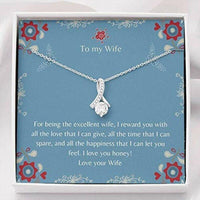 Thumbnail for Wife Necklace, Gift Necklace With Message Card Wife To Wife Blue The Inner Necklace, Gift To My Wife Necklace